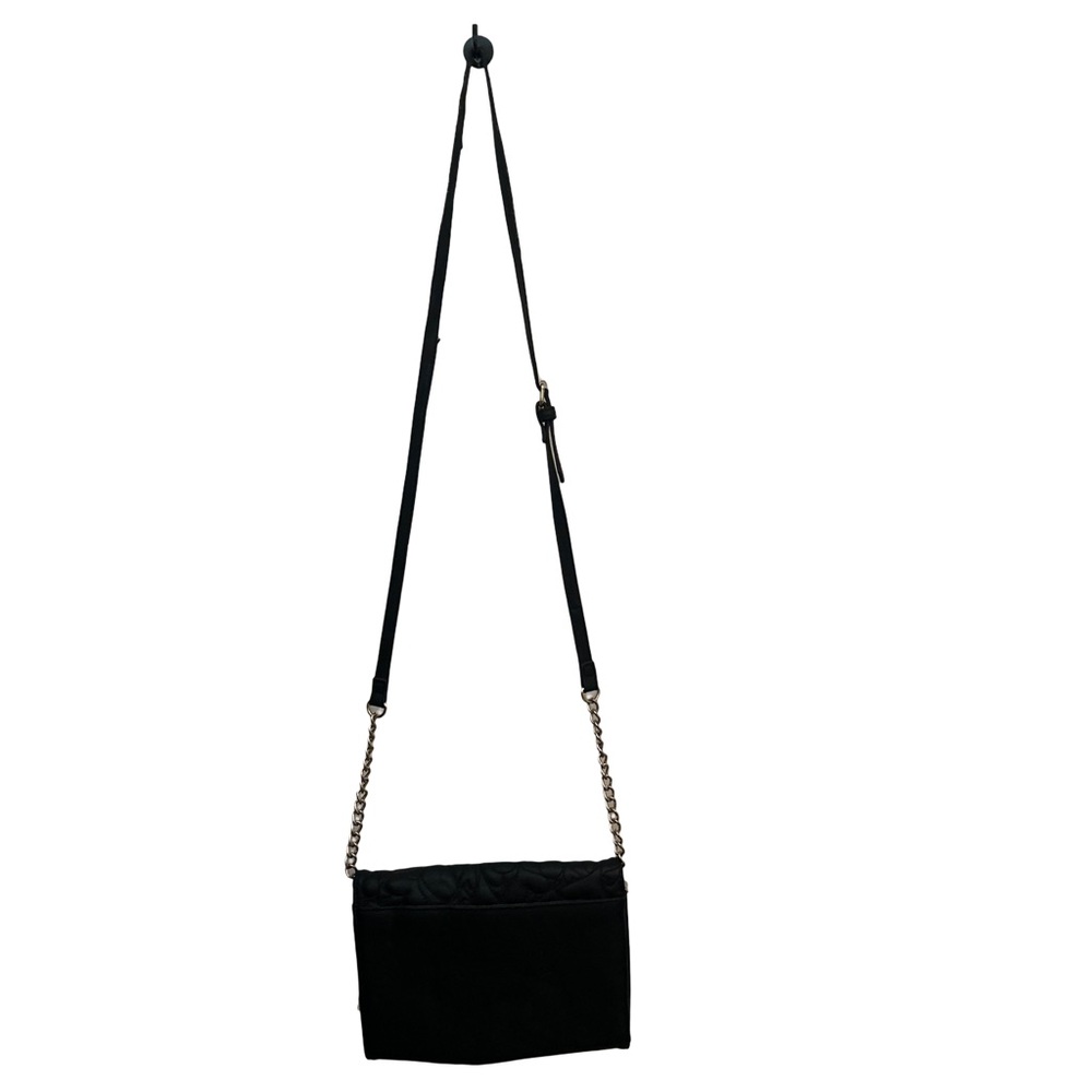 Betsy Johnson Chain Black Hearts Quilted Crossbody Purse Bag - Picture 4 of 6